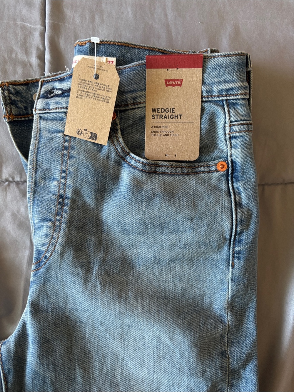 Levi's Light Blue Distressed Wedgie Straight Jeans